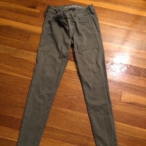 American Eagle superstretch olive green jegging